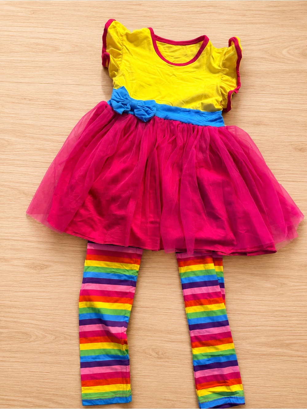 Fancy Nancy Design Boutique Rainbow Tulle Dress with Leggings Multiple sizes